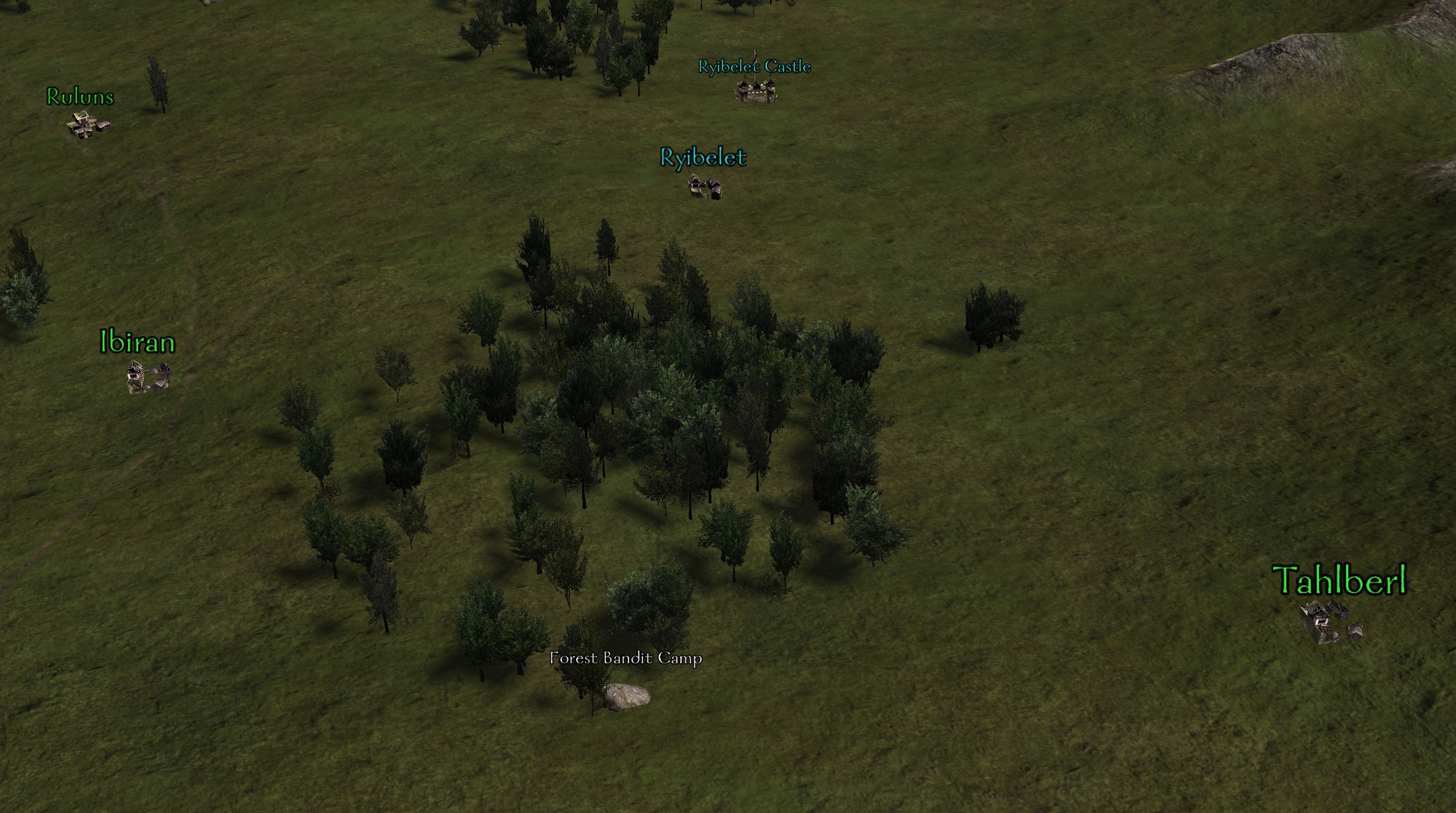 Mount & Blade: Warband - Forest Bandit Camp Locations.